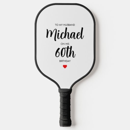 Gepersonaliseerde eenvoudige 60ste verjaardag pickleball paddle (Voorkant)