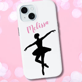 Gepersonaliseerde eenvoudige ballerina iPhone 15 case