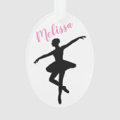 Gepersonaliseerde Eenvoudige Ballerina Kerstmis Ornament (achterkant)