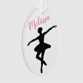 Gepersonaliseerde Eenvoudige Ballerina Kerstmis Ornament (voorkant)