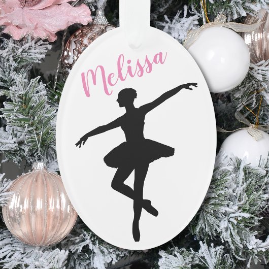 Gepersonaliseerde Eenvoudige Ballerina Kerstmis Ornament