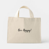 Gepersonaliseerde eenvoudige bijen logo op de canv mini tote bag (Achterkant)