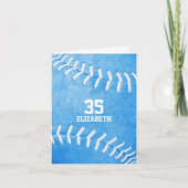 gepersonaliseerde eenvoudige blauwe softbalsport kaart (Voorkant)