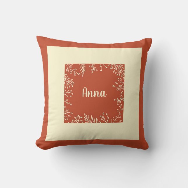 Gepersonaliseerde Eenvoudige Boerderij Fall Blader Kussen (Voorkant)