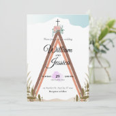 Gepersonaliseerde Eenvoudige Boho Uitnodiging voor (Staand voorkant)