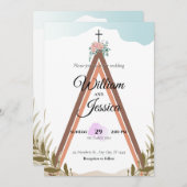 Gepersonaliseerde Eenvoudige Boho Uitnodiging voor (Voorkant / Achterkant)