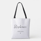 Gepersonaliseerde eenvoudige bruidsmeisje Canvas t Tote Bag (Achterkant)