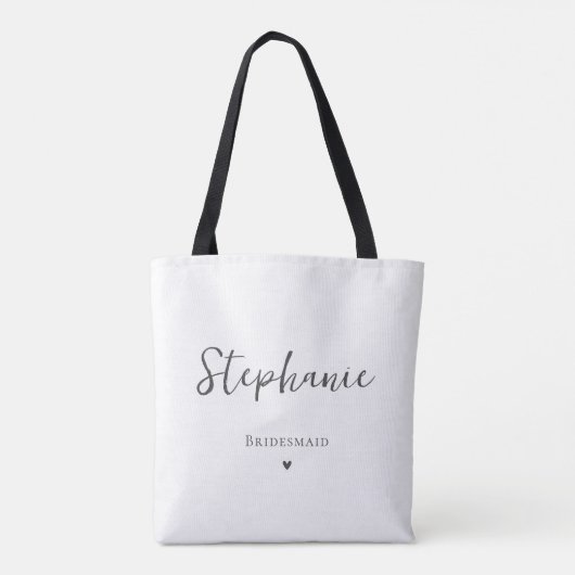 Gepersonaliseerde eenvoudige bruidsmeisje Canvas t Tote Bag (Achterkant)