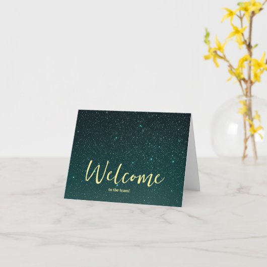 Gepersonaliseerde eenvoudige Elegant Welkom bij he Kaart (Gele Bloem)