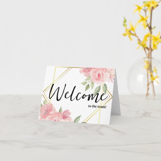 Gepersonaliseerde eenvoudige Elegant Welkom bij he Kaart (Gele Bloem)