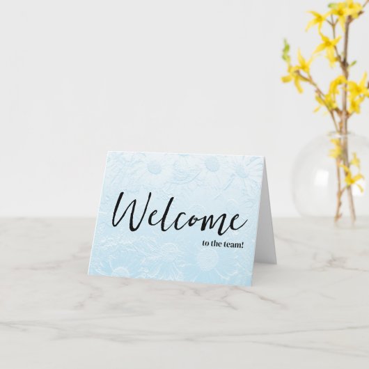 Gepersonaliseerde eenvoudige Elegant Welkom bij he Kaart (Gele Bloem)