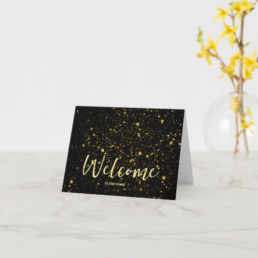 Gepersonaliseerde eenvoudige Elegant Welkom bij he Kaart (Gele Bloem)