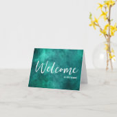 Gepersonaliseerde eenvoudige Elegant Welkom bij he Kaart (Gele Bloem)