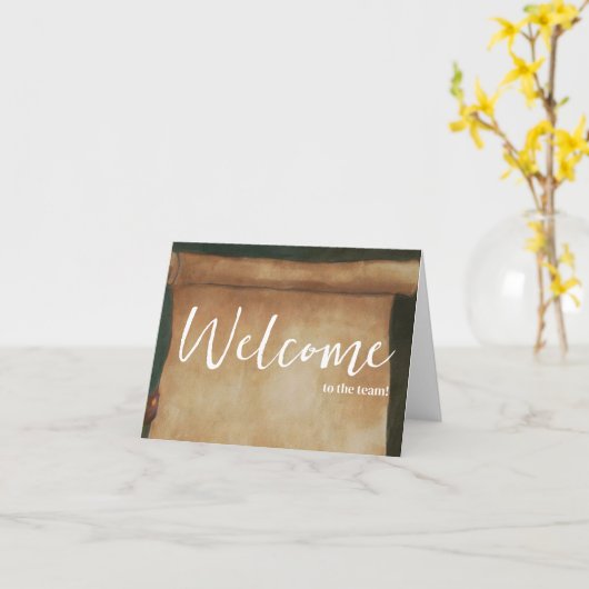 Gepersonaliseerde eenvoudige Elegant Welkom bij he Kaart (Gele Bloem)