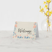 Gepersonaliseerde eenvoudige Elegant Welkom bij he Kaart (Gele Bloem)