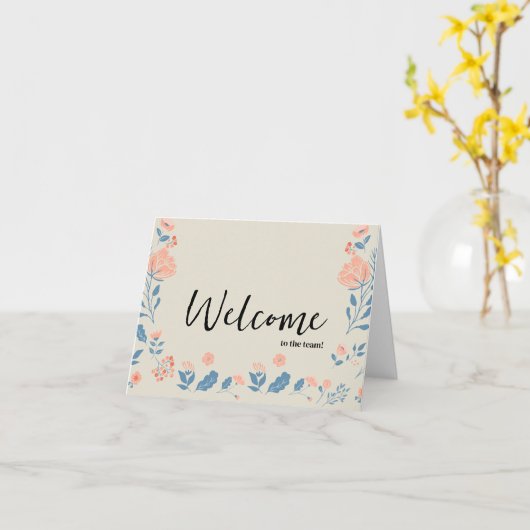 Gepersonaliseerde eenvoudige Elegant Welkom bij he Kaart (Gele Bloem)