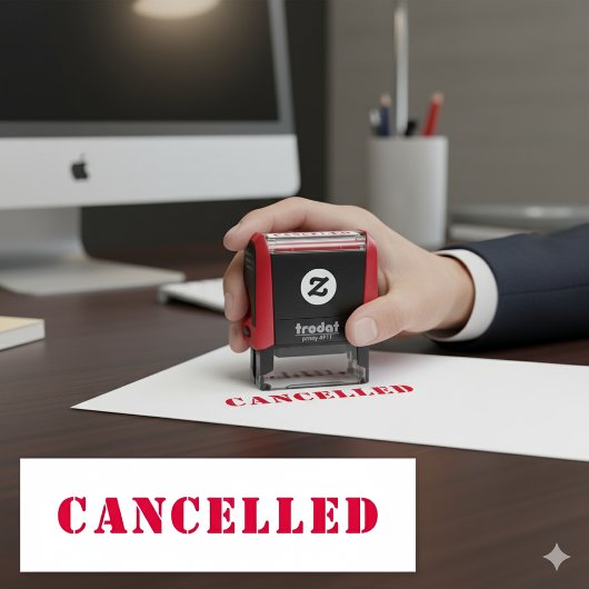 Gepersonaliseerde Eenvoudige GEANNULEERDE Rood Zelfinktende Stempel