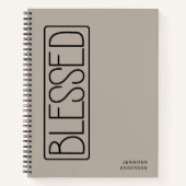 Gepersonaliseerde eenvoudige gezegende dankbaarhei notitieboek (Voorkant)