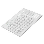 Gepersonaliseerde eenvoudige grijze maandelijkse p notitieblok (Schuin)