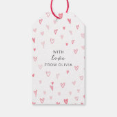 Gepersonaliseerde eenvoudige hart patroon Valentij Cadeaulabel (Achterkant)