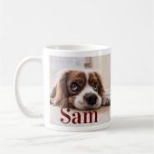 Gepersonaliseerde eenvoudige hond Foto en naam kee Koffiemok (Links)