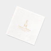 Gepersonaliseerde Eenvoudige Huwelijksmonogrammen Folie Servetten (Links)