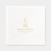 Gepersonaliseerde Eenvoudige Huwelijksmonogrammen Folie Servetten (Voorkant)