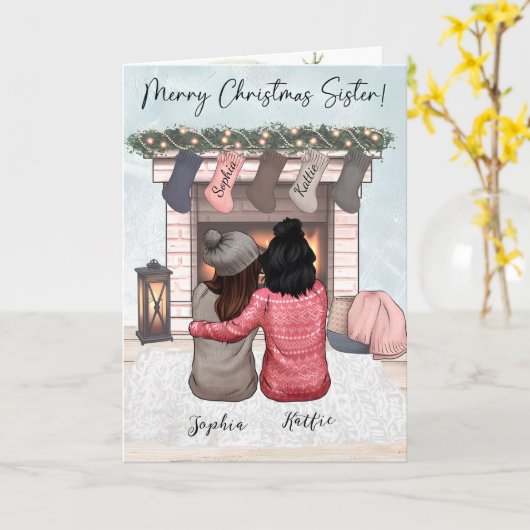 Gepersonaliseerde eenvoudige kerst Kaart naar best (Gele Bloem)