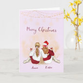 Gepersonaliseerde eenvoudige kerstkaart voor vrien kaart (Gele Bloem)