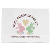 Gepersonaliseerde Eenvoudige Kleurrijke Pastel Paa Groot Cadeauzakje (Achterkant)