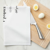 gepersonaliseerde eenvoudige minimale add jouw naa theedoek (Quarter Fold)