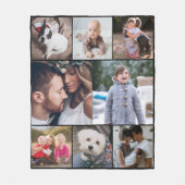 Gepersonaliseerde Eenvoudige Moderne 8 Foto Collag Fleece Deken (Voorkant)