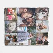 Gepersonaliseerde Eenvoudige Moderne 8 Foto Collag Fleece Deken (Voorkant (Horizontaal))