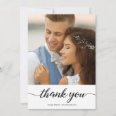 Gepersonaliseerde eenvoudige moderne bruiloft 2 fo bedankkaart (Voorkant)