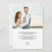 Gepersonaliseerde eenvoudige moderne bruiloft 2 fo bedankkaart (Achterkant)