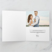 Gepersonaliseerde eenvoudige moderne bruiloft 2 fo bedankkaart (Binnen)