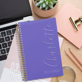 Gepersonaliseerde eenvoudige moderne chique Paarse Planner