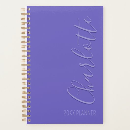 Gepersonaliseerde eenvoudige moderne chique Paarse Planner (Voorkant)