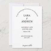 Gepersonaliseerde Eenvoudige Moderne Huwelijk save Kaart (Achterkant)