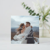 Gepersonaliseerde Eenvoudige Moderne Huwelijksuitn Kaart (Staand voorkant)