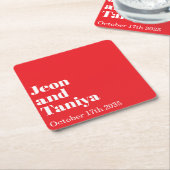 Gepersonaliseerde Eenvoudige Moderne Minimale Trou Kartonnen Onderzetters (Schuin)