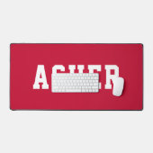 Gepersonaliseerde eenvoudige moderne rood bureaumat (Keyboard & Muis)