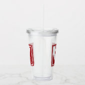 Gepersonaliseerde Eenvoudige Moderne Tortelduifjes Acryl Drinkbeker (Rechts)