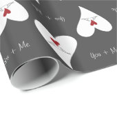 Gepersonaliseerde Eenvoudige Moderne Tortelduifjes Cadeaupapier (Rol Hoek)