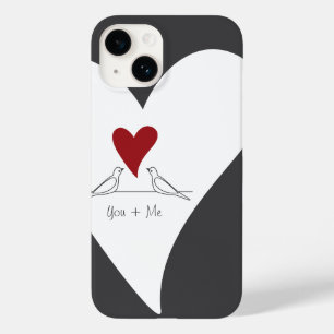 Gepersonaliseerde Eenvoudige Moderne Tortelduifjes Case-Mate iPhone 14 Hoesje