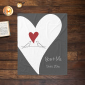 Gepersonaliseerde Eenvoudige Moderne Tortelduifjes Fleece Deken