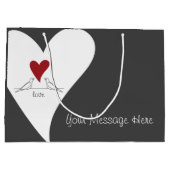 Gepersonaliseerde Eenvoudige Moderne Tortelduifjes Groot Cadeauzakje (Achterkant)