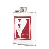 Gepersonaliseerde Eenvoudige Moderne Tortelduifjes Heupfles (Links)