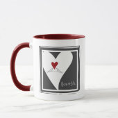 Gepersonaliseerde Eenvoudige Moderne Tortelduifjes Mok (Links)