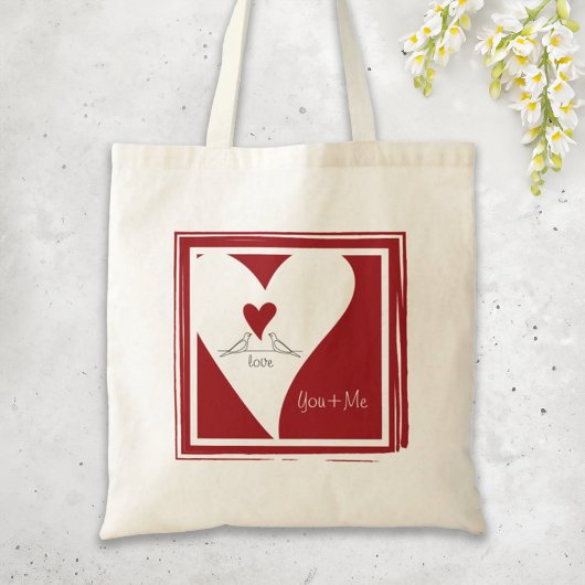 Gepersonaliseerde Eenvoudige Moderne Tortelduifjes Tote Bag